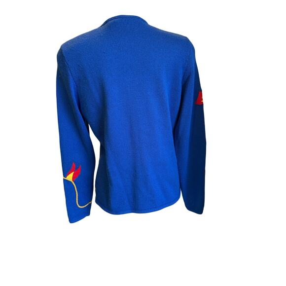 Anne Crimmins for UMI Collections Royal Blue Cardigan Womens M Hong Kong 1980s - Picture 9 of 12